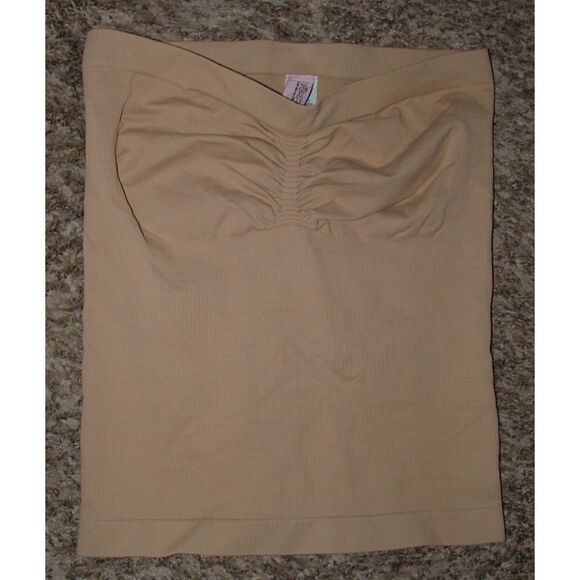 SHEAR SHAPEWEAR Stretchy Dark Tan Nylon Sz Medium Strapless Slimming Undershirt - Picture 1 of 2